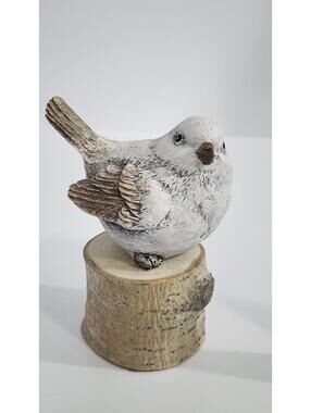 Charming Handcrafted Bird Figurine on Wooden Base